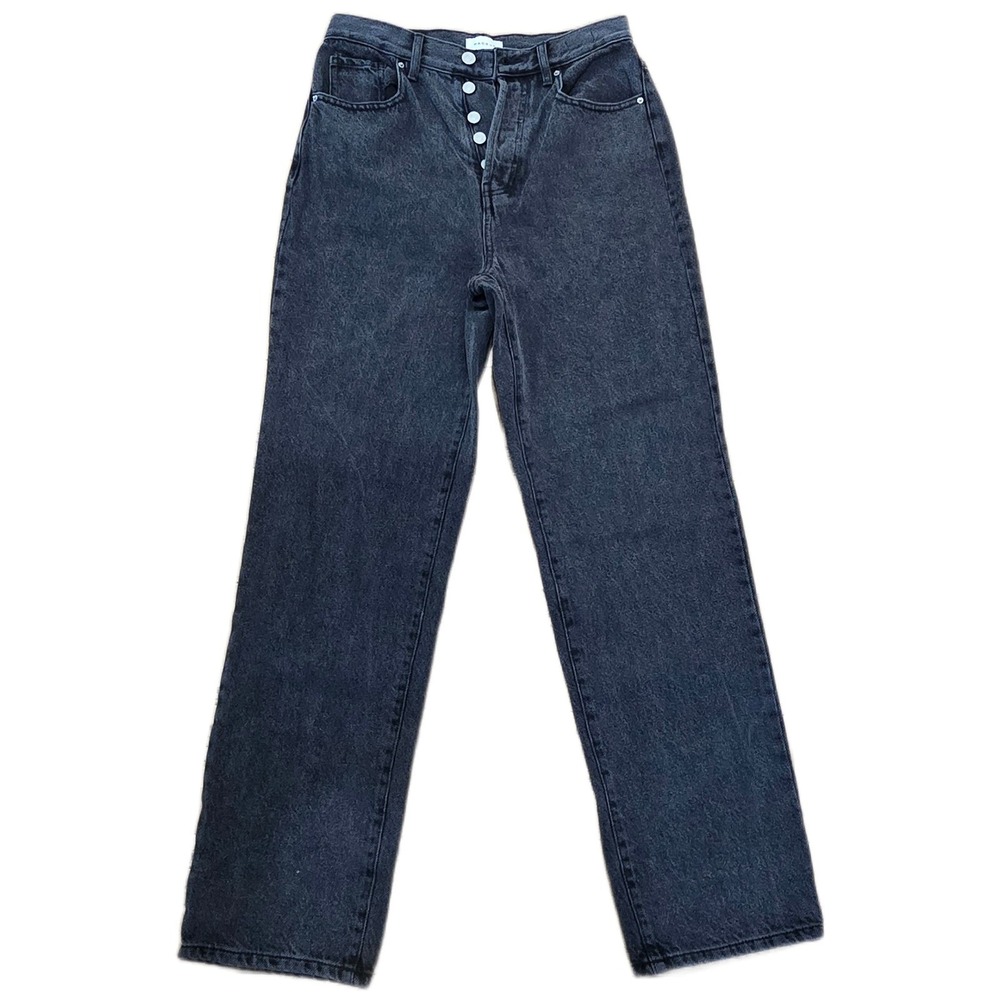 PacSun Womens Dad Jean Black High Rise Straight Leg Button Fly Denim Size 28
